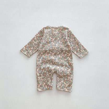 【66-100】秋新作ヨーロッパ風花柄ワッフルロンパース　全4種類 A0244