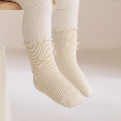 【SOCKS】蝶結び付きリブソックス C0118