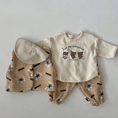 【秋新作】熊柄シャツ A1139