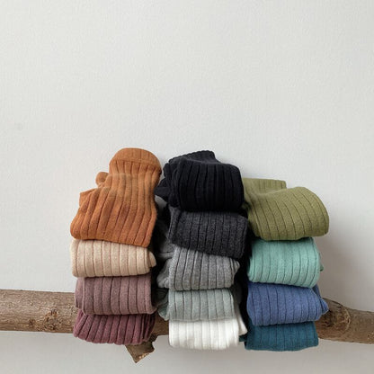 [Autumn New Arrival] Simple Ribbed Tights - All 16 Colors A0275