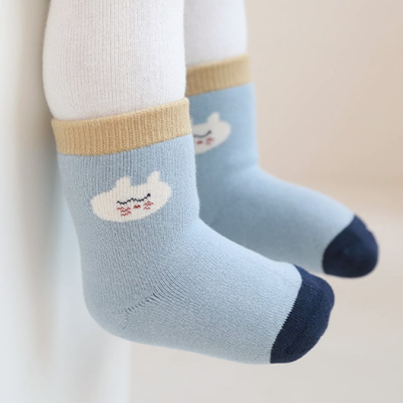 【SOCKS】暖かいアニマル柄ソックス　3ペアセット C0004