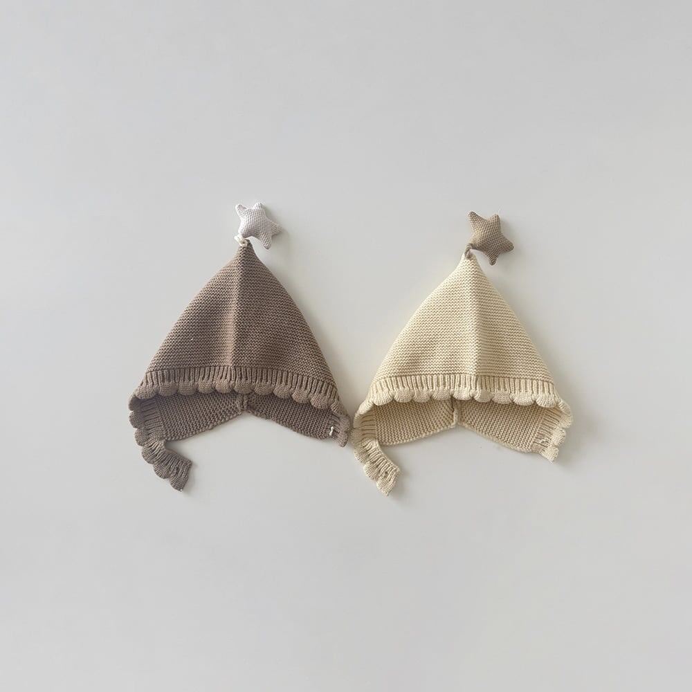 【HAT】スター付きニット帽子 C0207