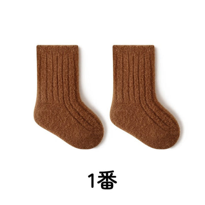 【SOCKS】暖かいリブ無地ソックス C0227