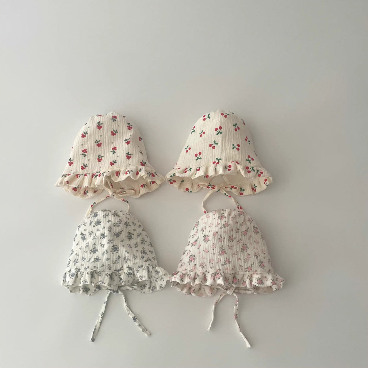 【HAT】可愛い花柄、ドット帽子 C0261