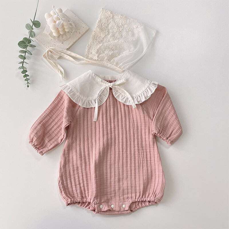[Autumn Collection] Plain Round-Neck Romper - 3 Colors A0022