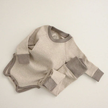 [Autumn New Arrival] Simple Design Romper or Top & Leggings 2-piece Set - All 2 Colors A0837