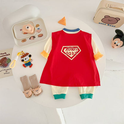 [Autumn New Arrivals] Superman All-in-One with Cape - 2 Colors A0564