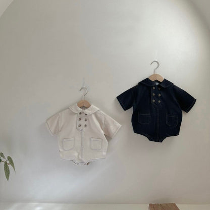 [Autumn New Arrival] Simple Design Denim Romper - All 2 Colors A0638
