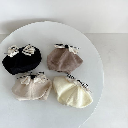 【HAT】蝶結び付き可愛いベレー帽子 C0190
