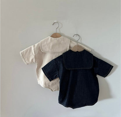 [Autumn New Arrival] Simple Design Denim Romper - All 2 Colors A0638