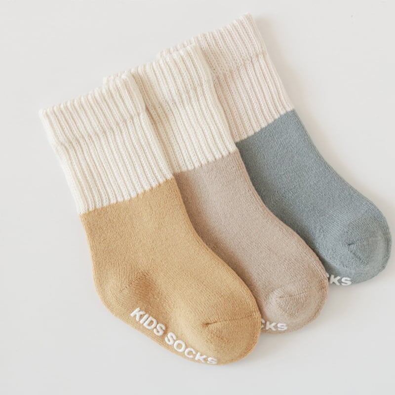 【SOCKS】カラーバリリブソックス　3ペアセット C0220