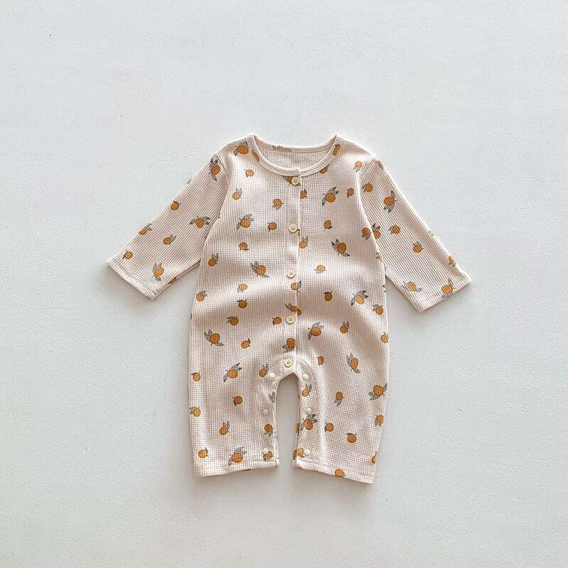 【66-100】秋新作ヨーロッパ風花柄ワッフルロンパース　全4種類 A0244