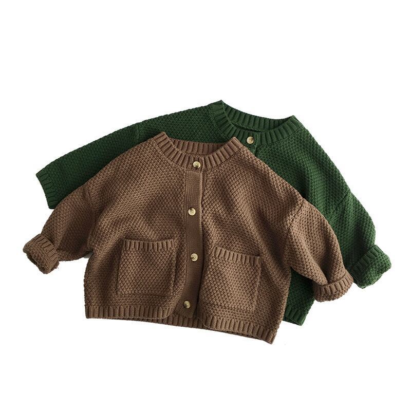 【秋新作】シンプルクールネックカーディガン　全2色 A1162