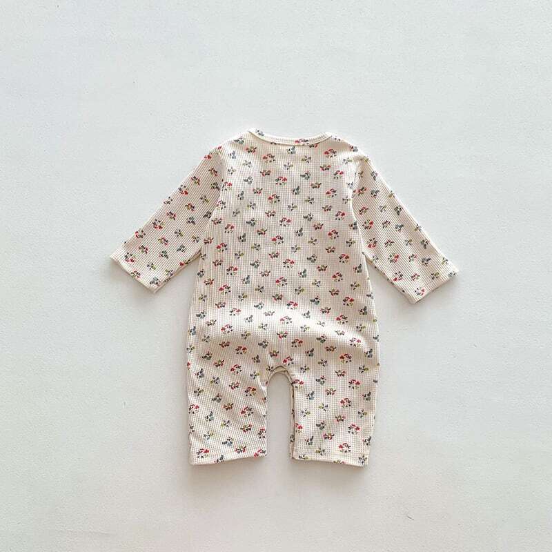 【66-100】秋新作ヨーロッパ風花柄ワッフルロンパース　全4種類 A0244