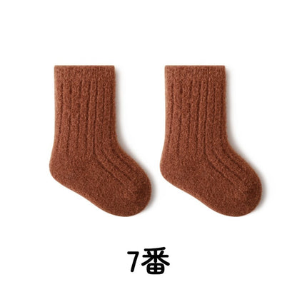 【SOCKS】暖かいリブ無地ソックス C0227