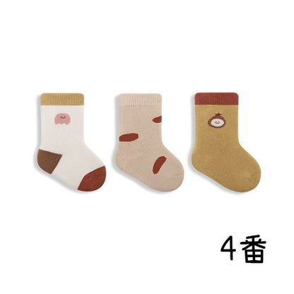 【SOCKS】暖かいアニマル柄ソックス　3ペアセット C0004