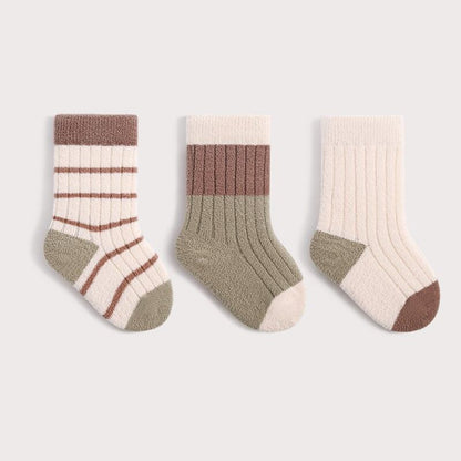 [SOCKS] Warm Border Socks - 3-Pair Set C0085