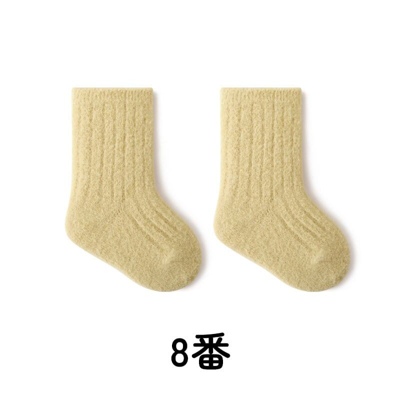【SOCKS】暖かいリブ無地ソックス C0227