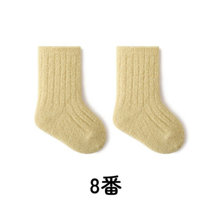 【SOCKS】暖かいリブ無地ソックス C0227