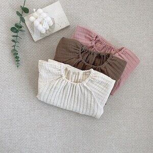 [Autumn Collection] Plain Round-Neck Romper - 3 Colors A0022