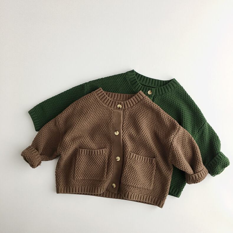 【秋新作】シンプルクールネックカーディガン　全2色 A1162