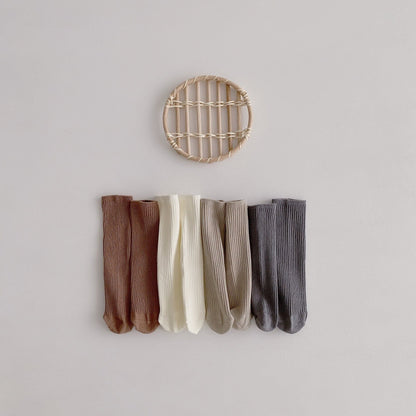 [Socks] Natural Frill Plain Socks, Set of 4 C0222