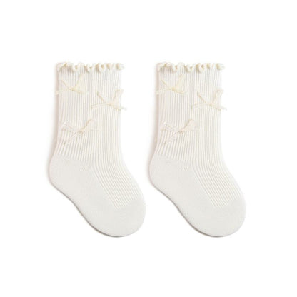 【SOCKS】蝶結び付きリブソックス C0118