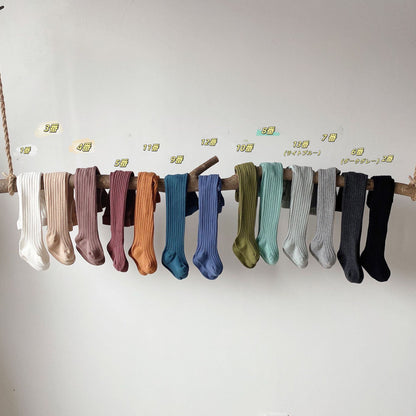 [Autumn New Arrival] Simple Ribbed Tights - All 16 Colors A0275