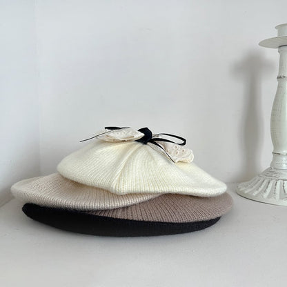 【HAT】蝶結び付き可愛いベレー帽子 C0190