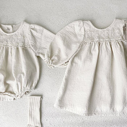 [Autumn New Arrival] Embroidered Lace Design Rompers or Dress, 2 Types, A1054