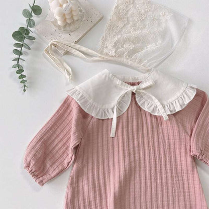 [Autumn Collection] Plain Round-Neck Romper - 3 Colors A0022