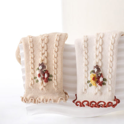 【SOCKS】Embroidered flower socks C0224