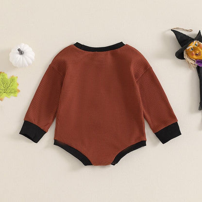 【秋新作】ハロウィーンワッフル悪魔ロンパース　全2色 A1105