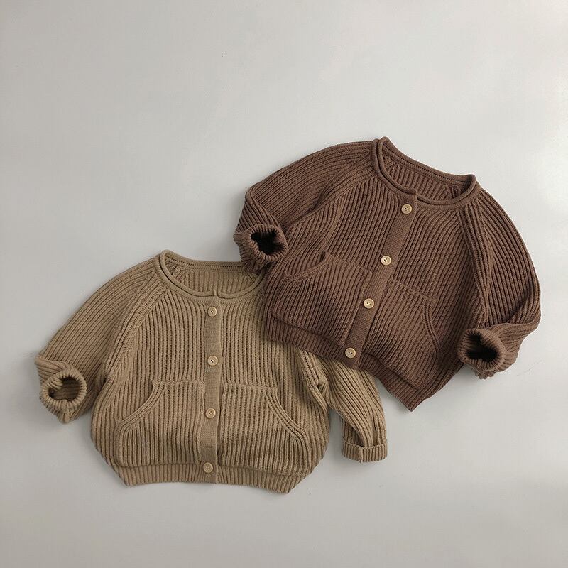 【秋新作】シンプルクールネックカーディガン　全2色 A0020