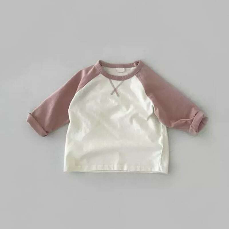 【秋新作】韓国風バイカラーTシャツ　全2色 A0586
