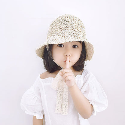 【BABY＆KID】日焼け止め　麦わら帽子 C0028