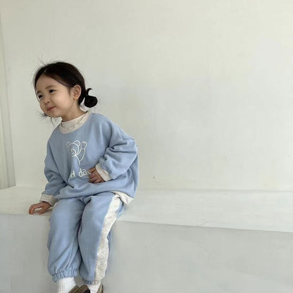 【秋新作】カラー切替カジュアルロングパンツ　全3色 A0081