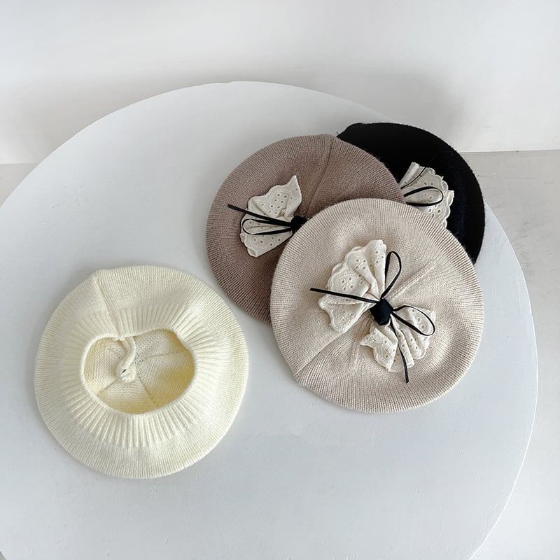 【HAT】蝶結び付き可愛いベレー帽子 C0190