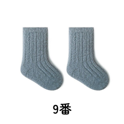 【SOCKS】暖かいリブ無地ソックス C0227