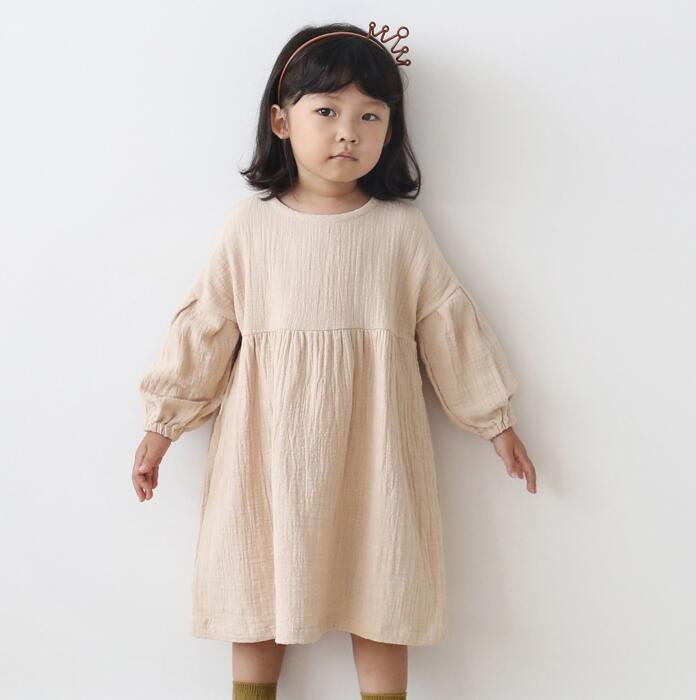 [80-130] New Autumn Shoulder Design Linen Dress (2 Colors) A0814