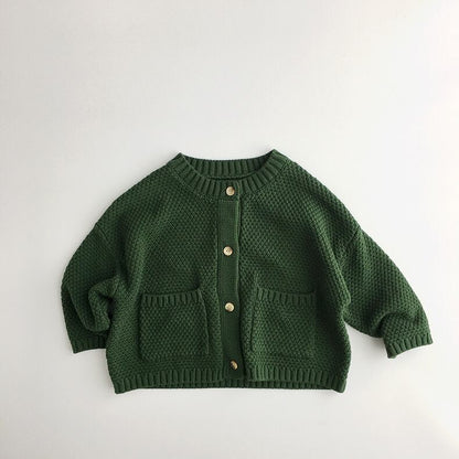 【秋新作】シンプルクールネックカーディガン　全2色 A1162