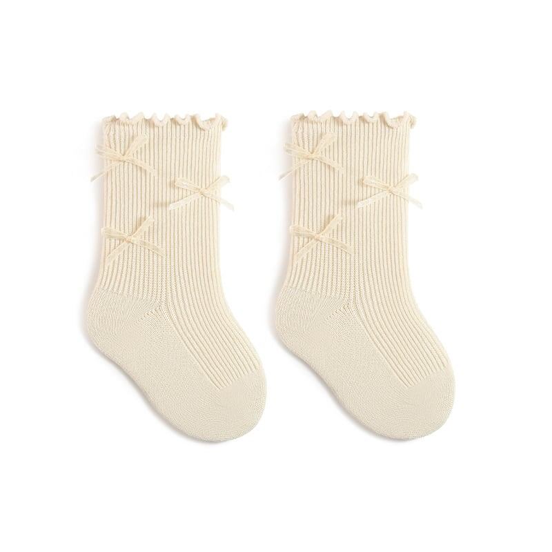【SOCKS】蝶結び付きリブソックス C0118