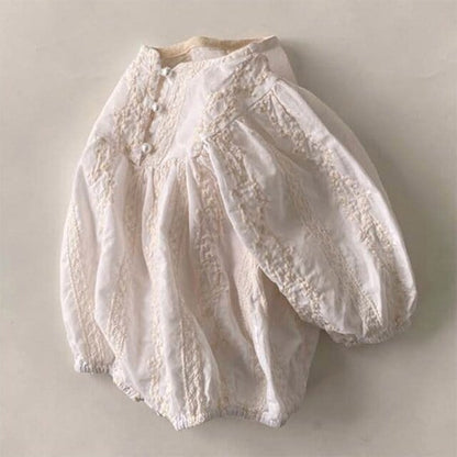 【秋新作】花刺しゅう長袖ロンパース　全2色 A0540
